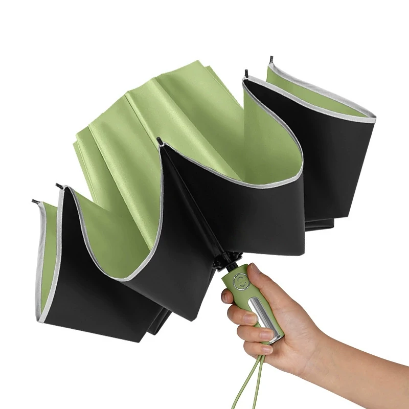 Folding Umbrella 10 Rib Auto UV Inverted Heavy Duty 493