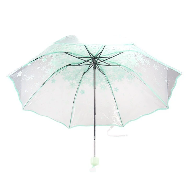 Folding Umbrella Clear 8 Rib Blooming Color Coated 870