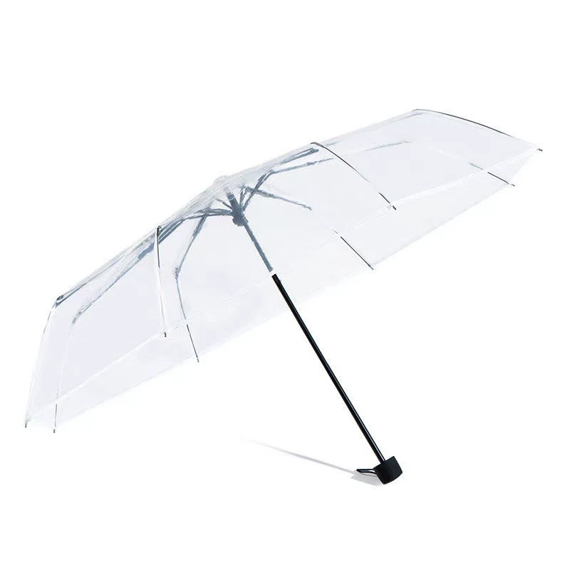 Folding Umbrella Clear Auto 3 Fold 1124