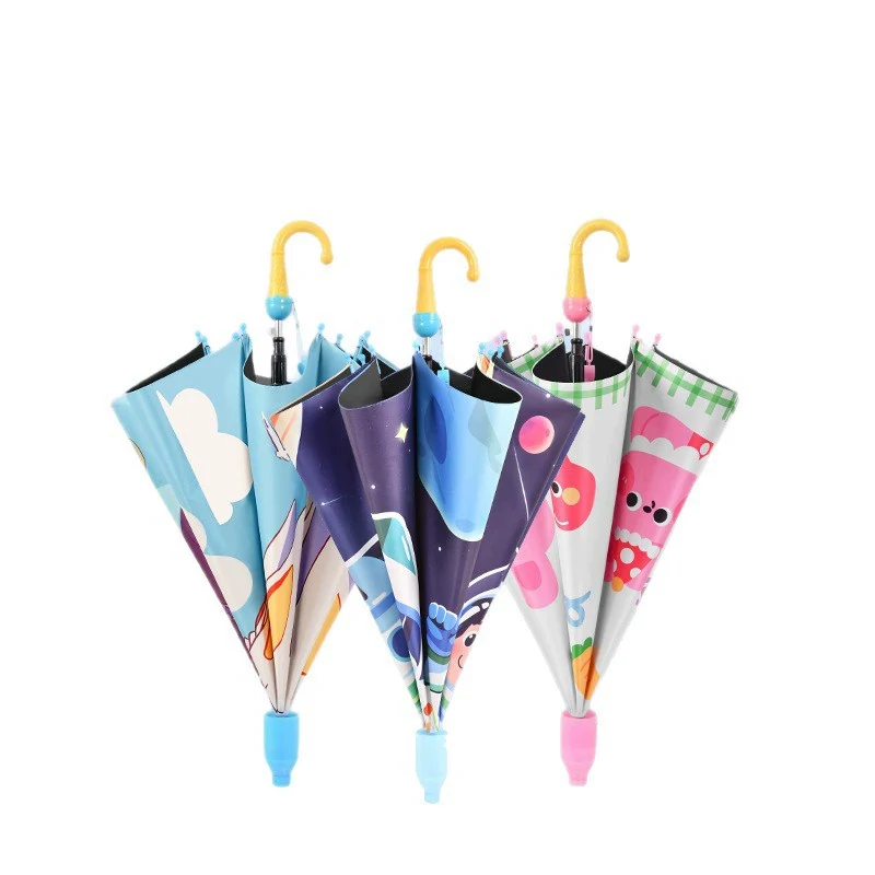 Kids Umbrella Auto Cartoon Long Handle 231