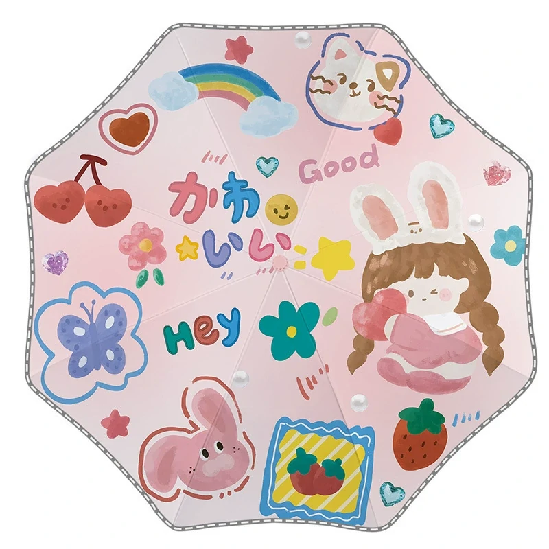 Kids Umbrella Auto Folding Cartoon UV 329