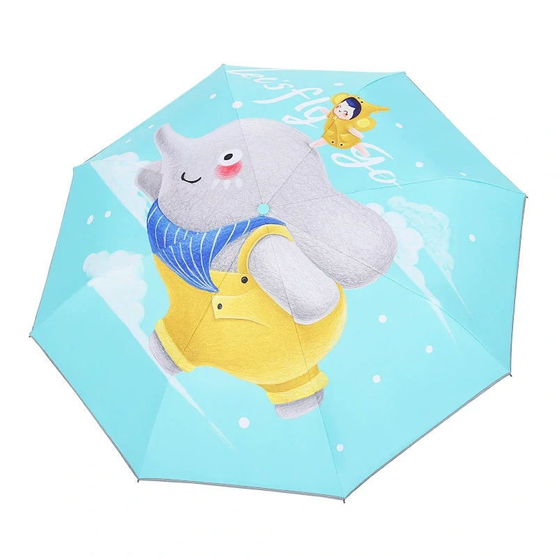 Kids Umbrella Auto Folding Cartoon UV Reflective 268