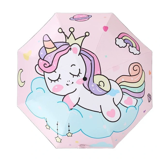 Kids Umbrella Auto Safety UV Cartoon 093