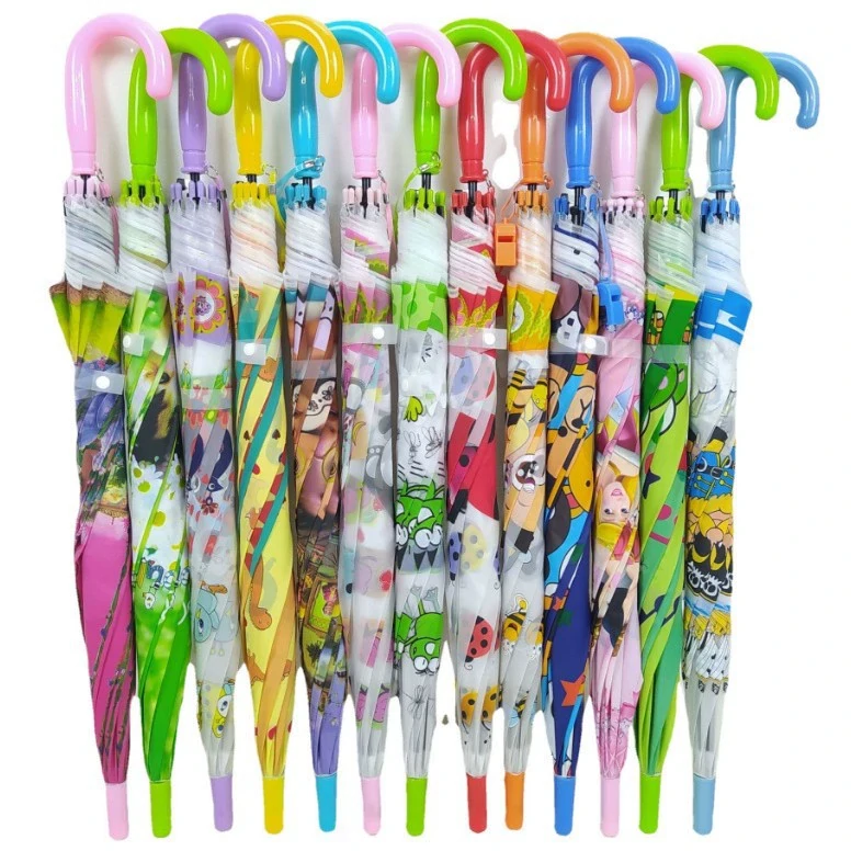 Kids Umbrella Auto Straight Clear Cartoon 053