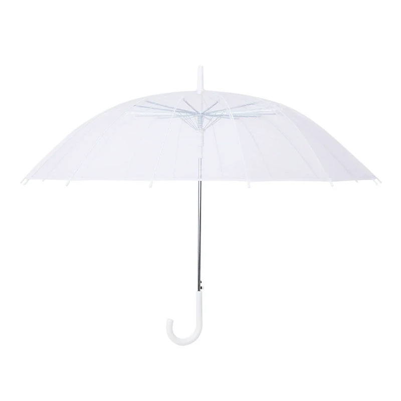 Straight Umbrella 16 Rib Clear Auto 015