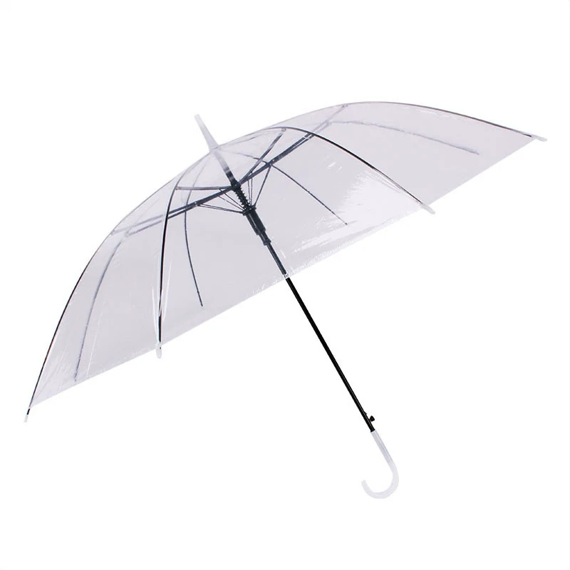 Straight Umbrella Clear Curved Handle 363
