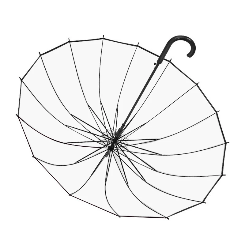 Umbrella Auto Curved Handle Clear Custom Logo 180